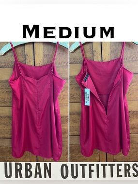 Urban Outfitters Hot Pink Satin Slip Dress